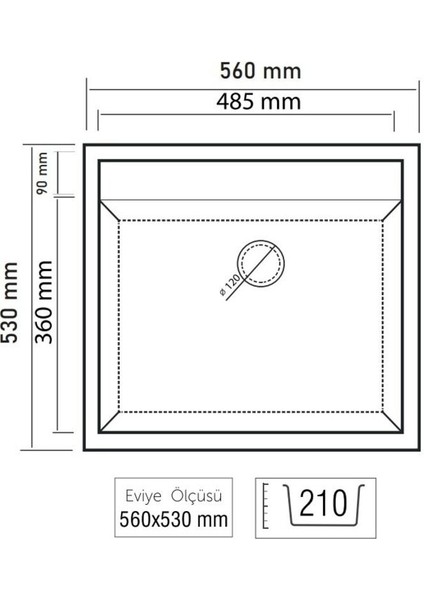 Granit Eviye Turo C1 Beyaz 56X53