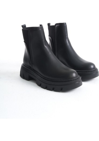 Lına Siyah Lastikli Kadın Bot