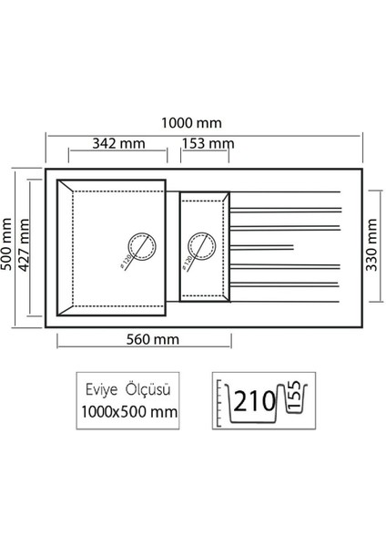 Granit Eviye Harlem T2 Beyaz 100X50 fiyatları