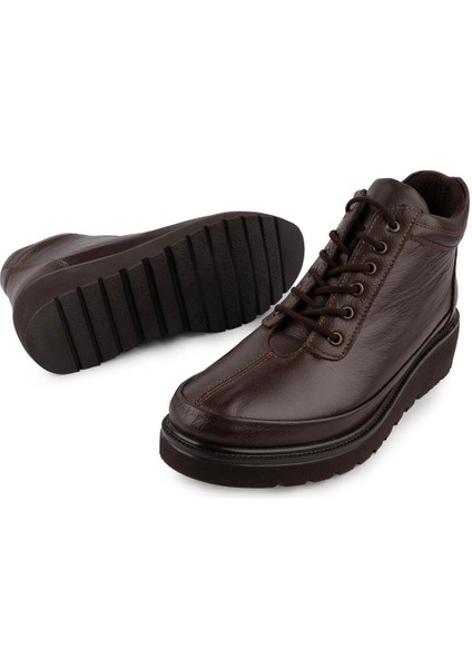 Hakiki Deri Modern Ortopedik Fermuarlı Bot Kahve 3557 modelleri