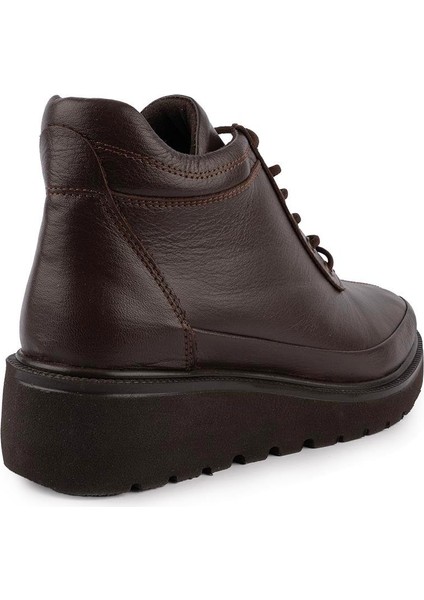 Hakiki Deri Modern Ortopedik Fermuarlı Bot Kahve 3557 indirimleri