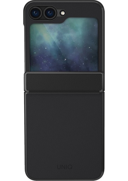 Samsung Galaxy Z Flip 6 Kılıf Ora Serisi Katlanabilir Deri Görünümlü Metal Çerçeve Kapak