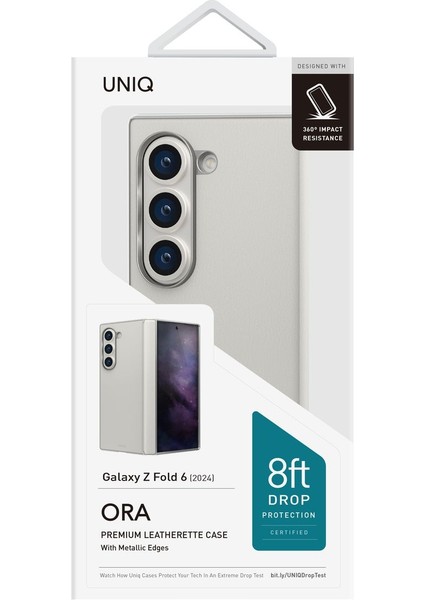 Samsung Galaxy Z Fold 6 Kılıf Ora Serisi Katlanabilir Deri Görünümlü Metal Çerçeve Kapak fiyatları