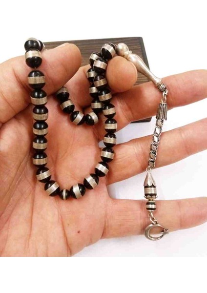 Kuka Gümüş Sarma Gümüş Püsküllü Ayyıldız Model Tesbih