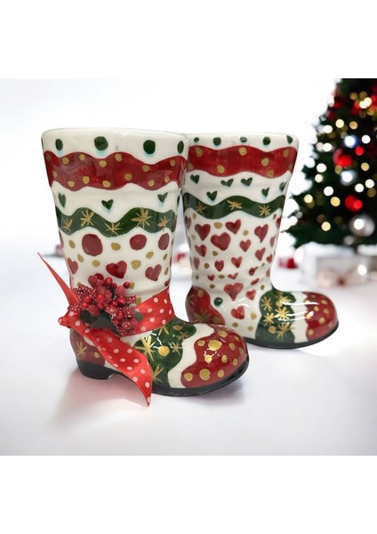 Yılbaşı Hediyelik Kalemlik Çini Handmade Kalemlik Çini Çizme Tasarım Hediyelik Kalemlik Noel modelleri
