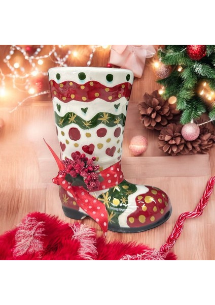 Yılbaşı Hediyelik Kalemlik Çini Handmade Kalemlik Çini Çizme Tasarım Hediyelik Kalemlik Noel fırsatları
