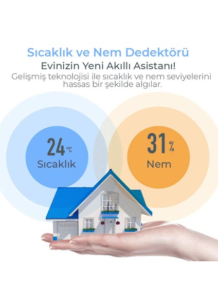 Zigbee Akıllı Termometre LCD Ekranlı Wi-Fi Sıcaklık ve Nem Ölçer