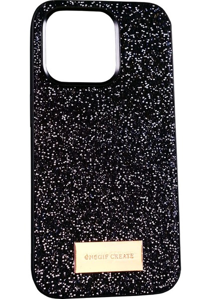 Apple iPhone 14 Pro Uyumlu Taşlı Simli Kılıf