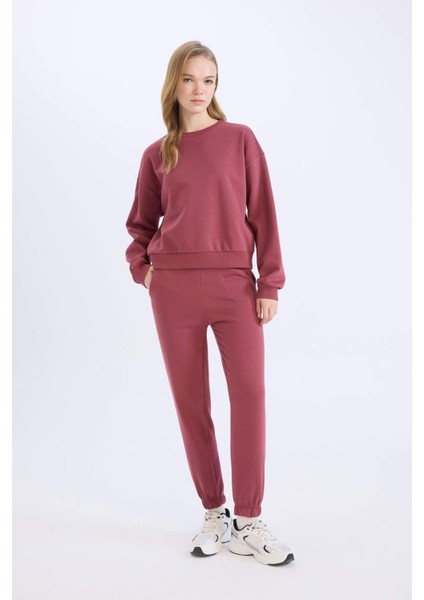 Regular Fit 2'li Takım Sweatshirt Beli Lastikli Eşofman Altı D8022AXNS