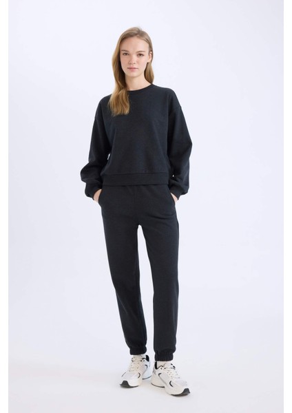 Regular Fit 2'li Takım Sweatshirt Beli Lastikli Jogger Eşofman Altı D8022AXNS fiyatları