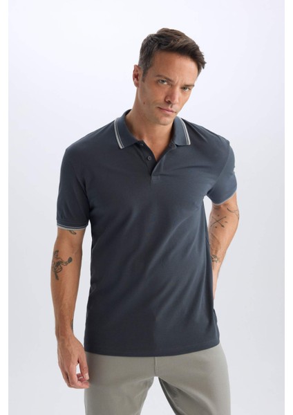 Regular Fit Basic Düz Polo Tişört E2310AX24AU