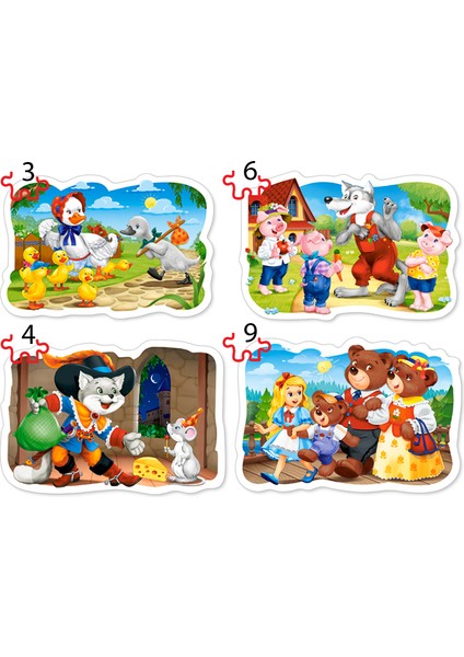 3+4+6+9 Parça Hayvanlar Çocuk Puzzle