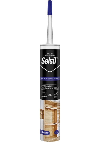 D4 Hızlı Pu Montaj Yapıştırıcı 300 ml Şeffaf - Yeni Tarih