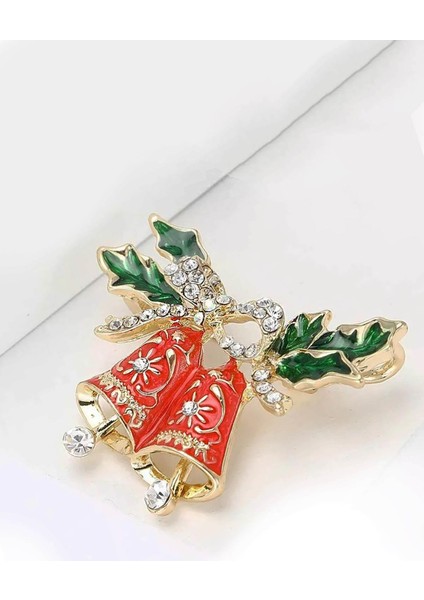 Yılbaşı Kırmızı Mineli ve Taşlı Çan Broş Yaka Iğnesi indirimleri
