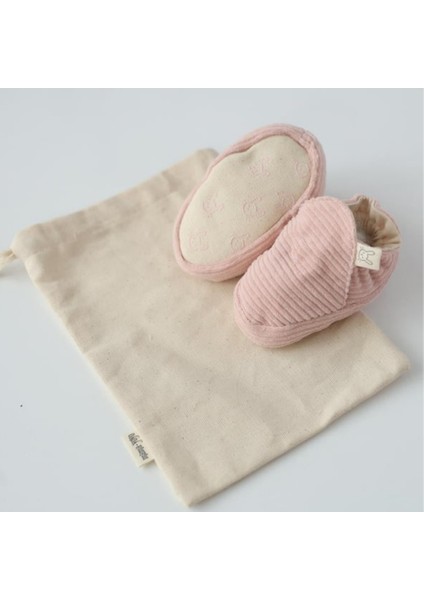 Kadife Patik - Pudra - Kaydırmaz Taban 21-23 Numara