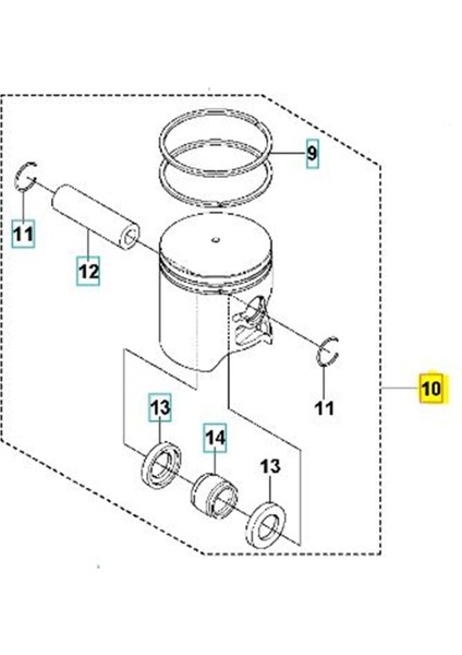 Motorlu Tırpan Piston Segman Husqvarna 543RB/543RS 40,5 mm Çift Segmanlı