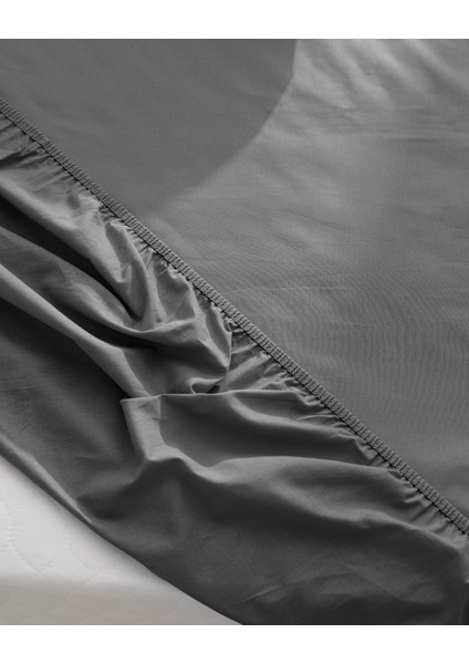 Manon Tek Kişilik %100 Pamuk Ranforce Lastikli Çarşaf - Antrasit modelleri