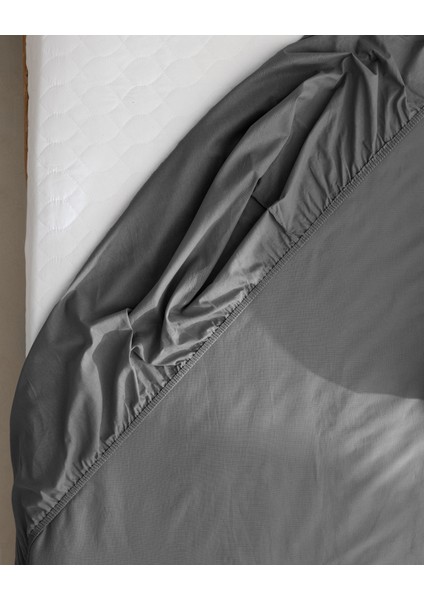 Manon Tek Kişilik %100 Pamuk Ranforce Lastikli Çarşaf - Antrasit fırsatları