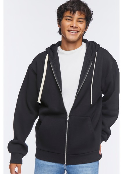 F21 Polar Fermuarlı Kapüşonlu Sweatshirt
