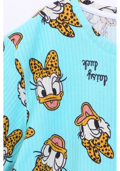Daisy Duck Desenli Kısa Kollu Çocuk Pijama Takımı (Papatya Ördeği) fırsatları