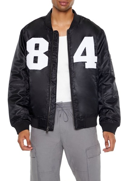 F21 84 Chenille Yamanalı Bomber Ceket