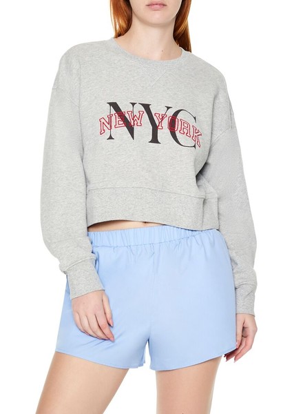 New York Baskılı Sweatshirt