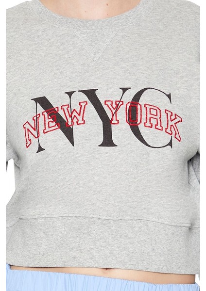 New York Baskılı Sweatshirt