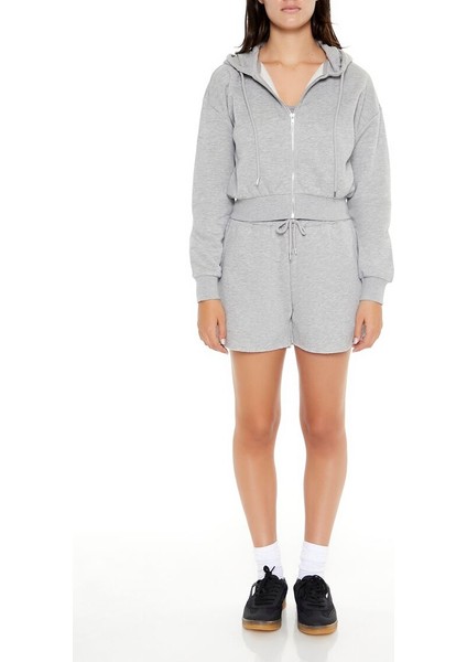 Basic Polar Fermuarlı Kapüşonlu Sweatshirt
