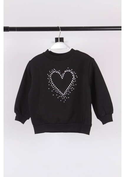 Kız Çocuk Sweatshirt Taş Kalpli modelleri