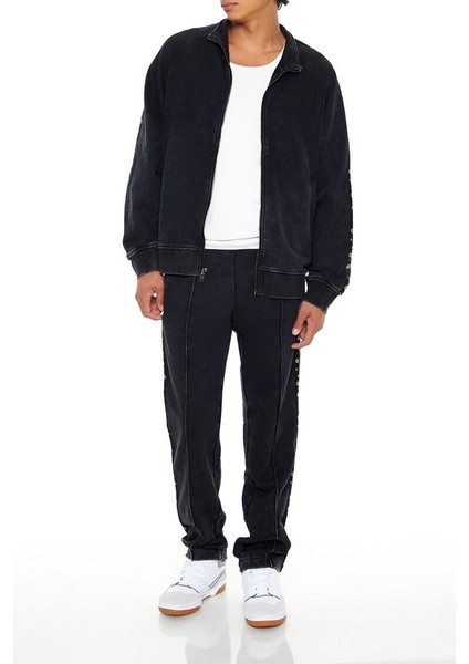 Washed French Terry Zip-Up Ceket