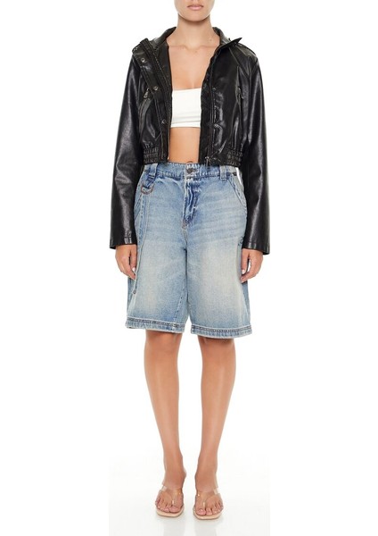 F21 Suni Deri Crop Ceket fiyatları