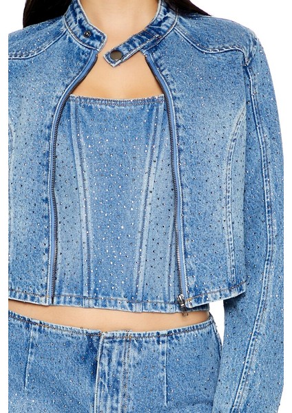 Rhinestone Denim Ceket modelleri