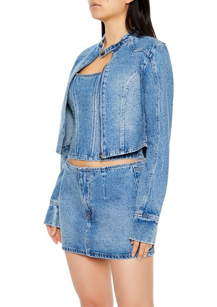 Rhinestone Denim Ceket fırsatları