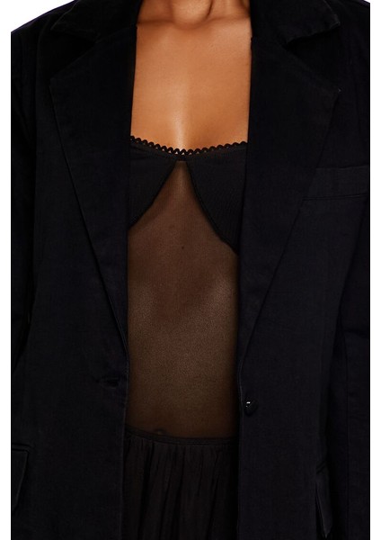 Dökümlü Blazer Ceket