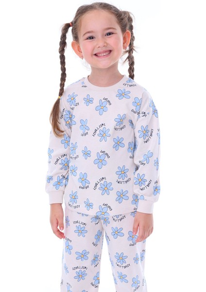 Sweet Daisy Desenli Kız Çocuk Pijama Takımı modelleri