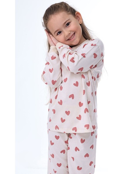 Minik Kalpler Desenli %100 Pamuk Kız Çocuk Pijama Takımı fiyatları