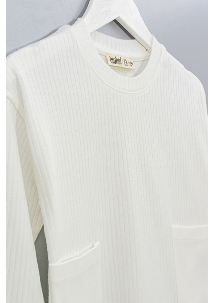 Fitilli Cepli Ekru Kız Çocuk Pijama Takımı modelleri