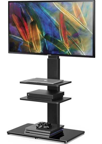 Döner Zemin Tv Sehpası - 32-65 Inç Lcd/led Tv'ler Için Ayarlanabilir Raflı ve Şık Tasarım