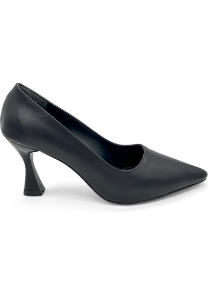 Siyah Stiletto Sivri Burun Kadın Topuklu Ayakkabı