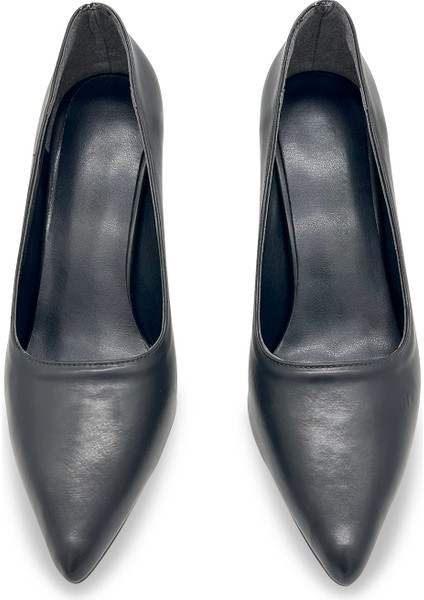 Siyah Stiletto Sivri Burun Kadın Topuklu Ayakkabı fırsatları