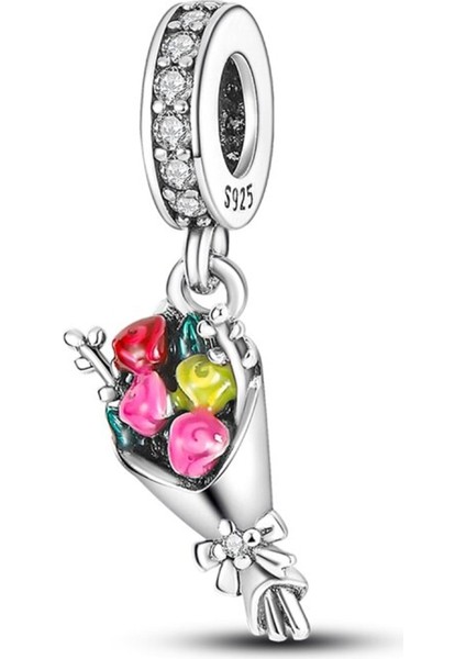 925 Ayar Gümüş Bir Buket Sallantılı Charm FBNSMC1932