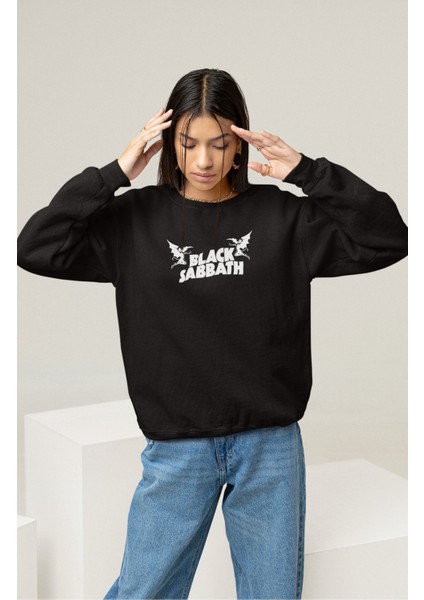 Unisex Black Sabbath The End Sırt Baskılı Kapüşonsuz Sweatshirt,oversize Rock Band Baskı Sweatshirt fiyatları