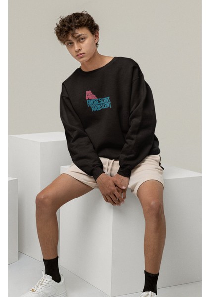 Unisex Arctic Monkeys Sırt Baskılı Kapüşonsuz Sweatshirt, Oversize Rock Band Baskılı Sweatshirt