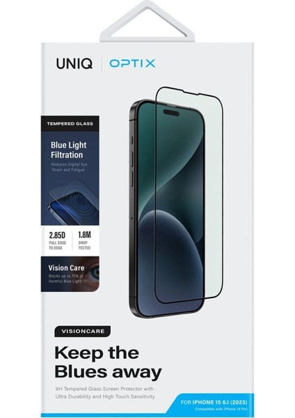 Iphone 15 Pro Max Ekran Koruyucu Cam Optix Vision Care Serisi Dustrepel™ Göz Koruma Teknolojisi