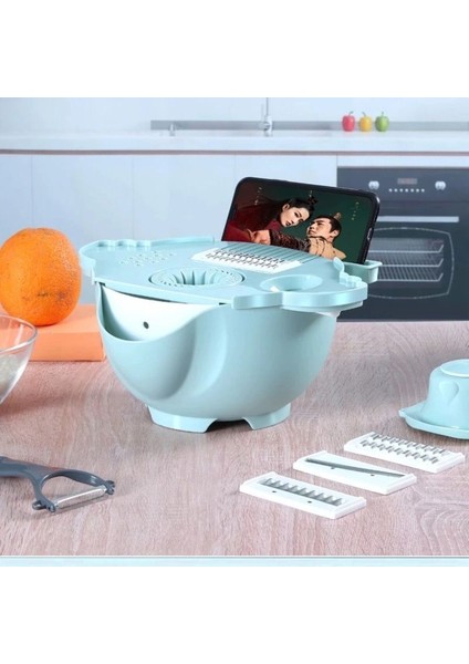 Multi Fonksiyonel Salata Hazırlama ve Meyve Sıkma Aparatı