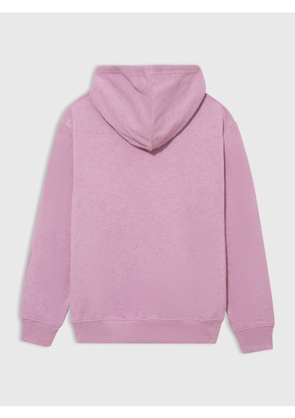 Kadın Pembe Logo Fleece Sweatshirt