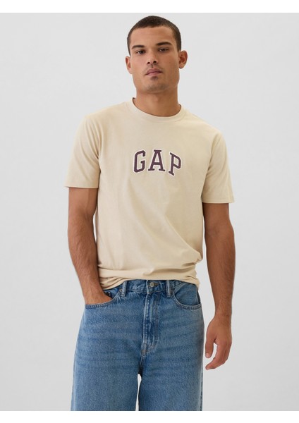 Erkek Bej Gap Logo T-Shirt