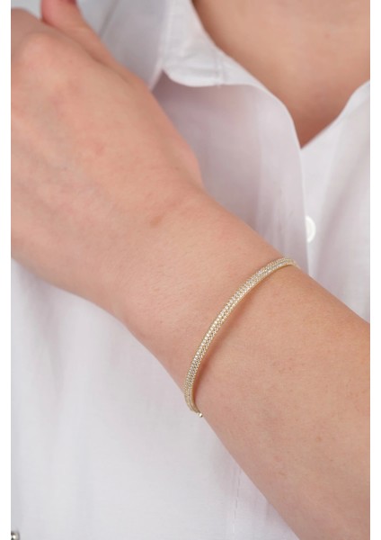 14 Ayar Altın Taşlı Düz Kelepçe fiyatları