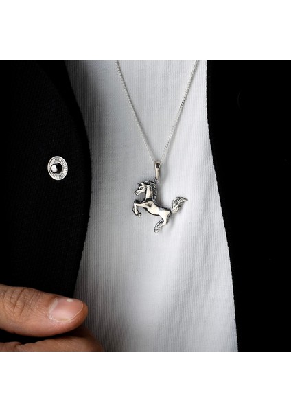 Gümüş At Figürlü Kolye 925 Ayar Gümüş At Model Unisex Kolye Yarış Atı Kolye fiyatları