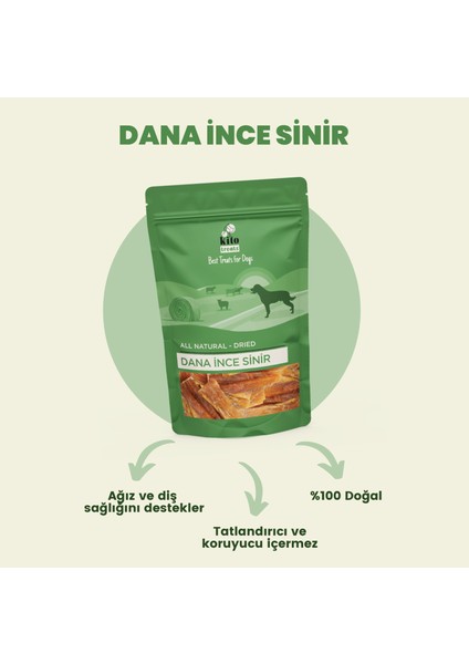 Dana İnce Sinir Çiğnemelik Köpek Ödül Maması %100 Doğal, Glutensiz, Organik 100 gr